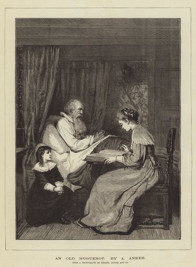 Um velho huguenote de Albert Anker