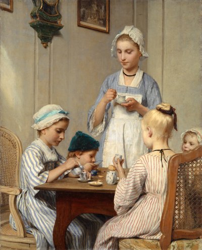Crianças no café da manhã, 1879 de Albert Anker