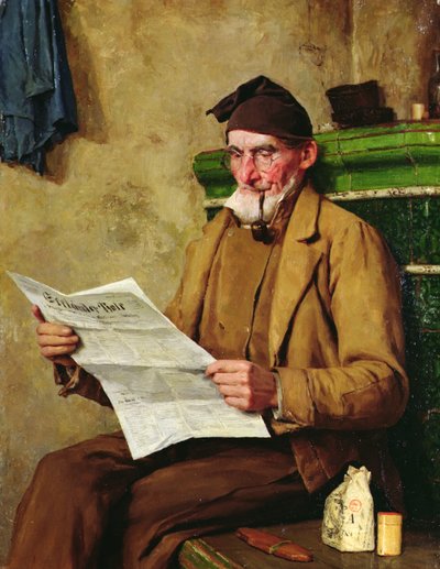 Leitura do Antigo Feissli do Jornal de Albert Anker