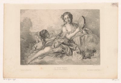 Musa Erato com putto e pandeiro La muse Erato (Coleção Richard Wallace) (título no objeto) de Albert Ardail