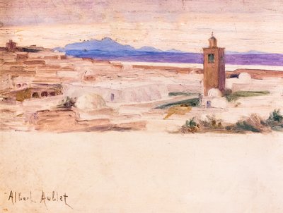 Les Toits de Tunis (óleo sobre madeira) de Albert Aublet