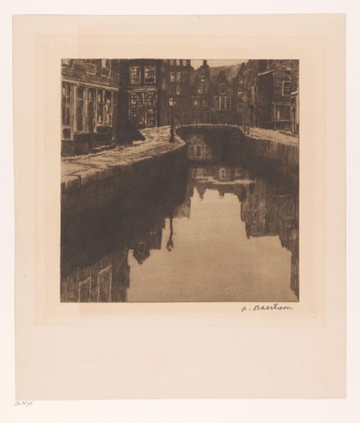 Vista do Krom Boomssloot em Amsterdã de Albert Baertsoen (signed by artist)