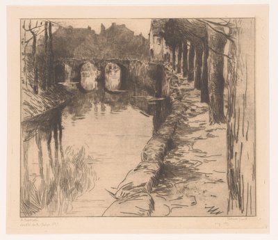 Ponte velha sobre um canal em Diksmuide Vieux Pont (título no objeto) Ponte velha em Diksmuide de Albert Baertsoen