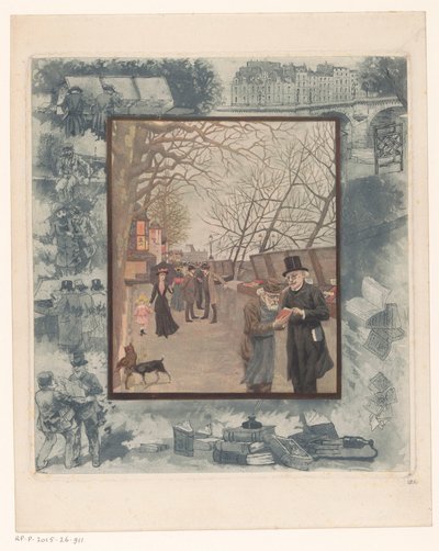 Barracas de livros em um cais em Paris de Albert Bertrand
