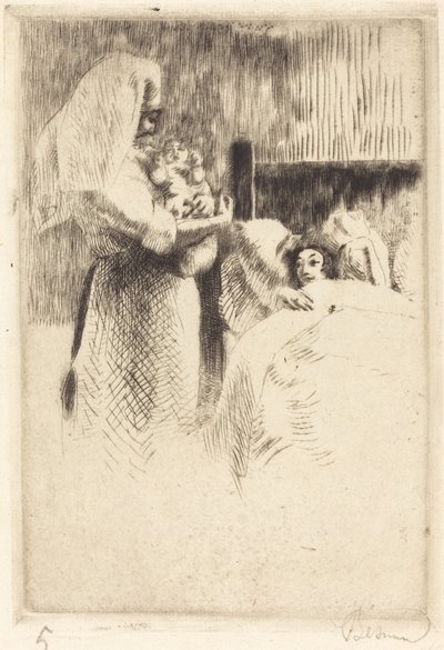 Anúncio de nascimento de Anne-Élisabeth Besnard (cartão de nascimento de Anne-Élisabeth Besnard) de Albert Besnard