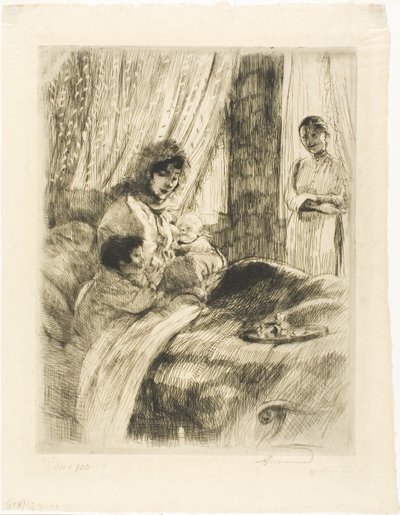 Pequeno-almoço, prato quatro de Mulher de Albert Besnard