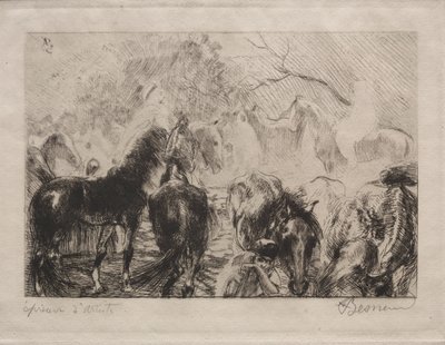 Mercado de cavalos em Argel de Albert Besnard