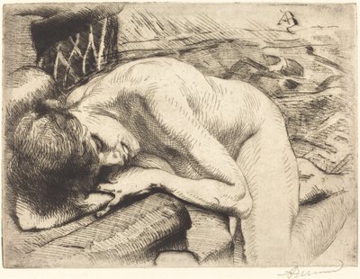 Modelo dormindo no chão (Le modèle endormi à terre) de Albert Besnard