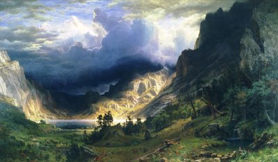 Uma Tempestade nas Montanhas Rochosas - Monte Rosalie de Albert Bierstadt