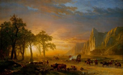 Emigrantes atravessando as planícies de Albert Bierstadt