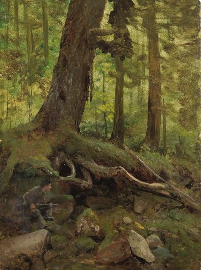 Caçador nas Montanhas Brancas perto de Glen House (pormenor) de Albert Bierstadt