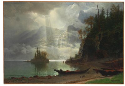 Ilha no lago de Albert Bierstadt