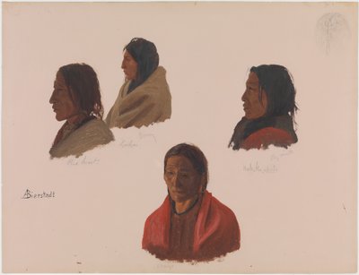 Estudos de chefes índios realizados em Fort Laramie de Albert Bierstadt