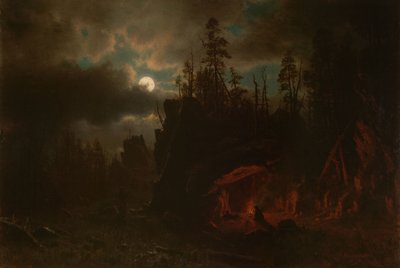 O acampamento dos caçadores de peles de Albert Bierstadt