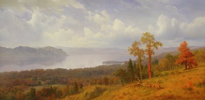 Vista, ligado, a, hudson, olhar, através, a, Tappen, Zee, para, gancho, montanha, 1866 de Albert Bierstadt