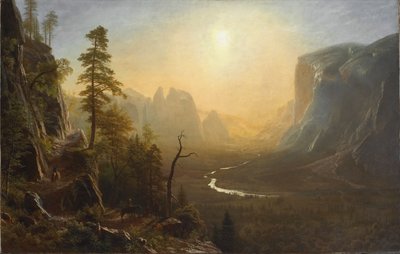 Vale de Yosemite, trilha do ponto da geleira, c.1873 de Albert Bierstadt