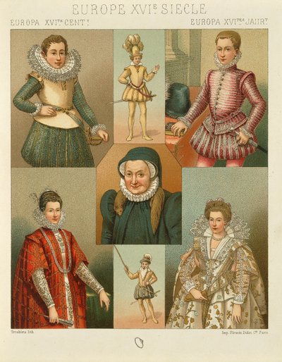 "Le Costume Historique" (A História Completa do Traje) por Auguste Racinet, Volume IV de Albert Charles August Racinet