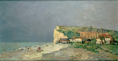 A praia de Puys-sous-Dieppe, Ciel d&39;Or, c.1880 de Albert Charles Lebourg