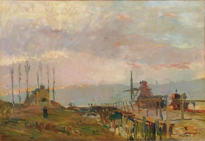 A ponte rústica perto de Rouen de Albert Charles Lebourg