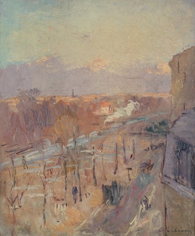A avenida em Paris depois de uma tempestade (óleo sobre tela) de Albert Charles Lebourg