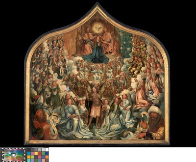 A Coroação da Virgem (óleo sobre painel) de Albert Cornelis