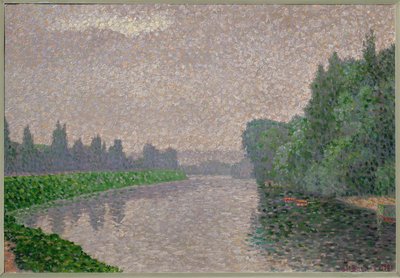 O rio Marne ao amanhecer (pintura sobre tela) de Albert Dubois-Pillet