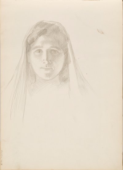 Aino Ackté como Alcestis, esboço do rosto de Albert Edelfelt