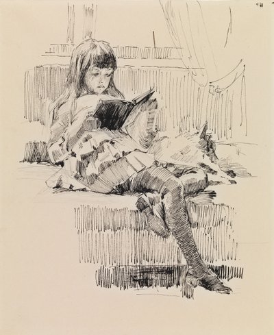 Berta Edelfelt, Esboço para o quadro «Queridos Amigos» (Berta e Capi) de Albert Edelfelt