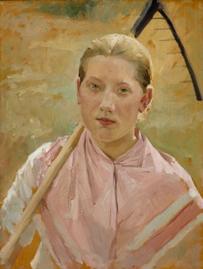 Menina com um ancinho, Esboço para «Agosto» de Albert Edelfelt