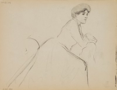 Mulher sentada, perfil de Albert Edelfelt