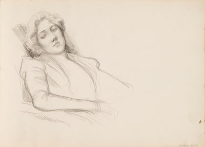 Mulher sentada, filme de meio corpo de Albert Edelfelt
