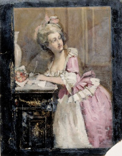 Senhora a Escrever, Estudo II para a Senhora do Rococó de Albert Edelfelt