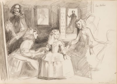 Las Meninas, esboço segundo Diego Velázquez de Albert Edelfelt