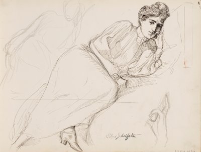 Mulher em repouso de Albert Edelfelt