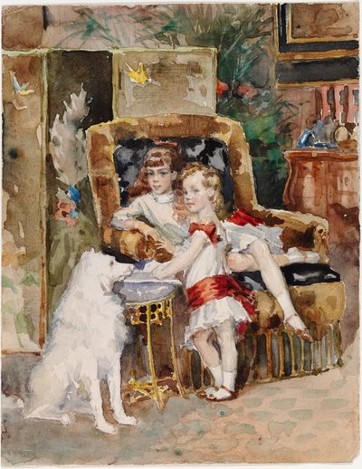 Michael e Xenia, filhos do czar Alexandre III de Albert Edelfelt