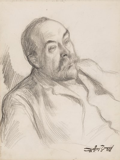 Esboço de retrato de homem de Albert Edelfelt