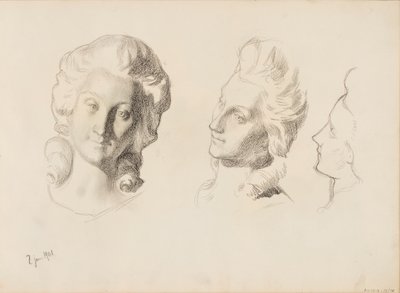 Máscaras, esboço / 1700s (Rokokoo), esboço de Albert Edelfelt