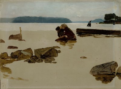 Mar aberto ao largo de Haikko, esboço para «Rapazes a brincar na praia» de Albert Edelfelt