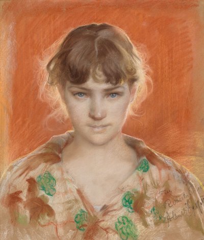 Modelo parisiense com roupão (Modelo parisiense com roupão) de Albert Edelfelt