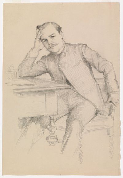 Retrato do autor René Vallery-Radot, esboço de Albert Edelfelt
