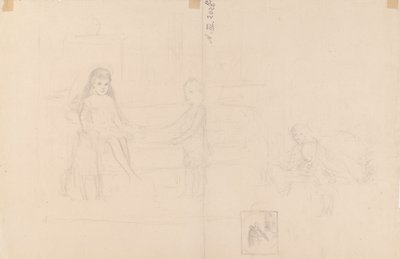 Esboço de Michael e Xenia, filhos do czar Alexandre III de Albert Edelfelt