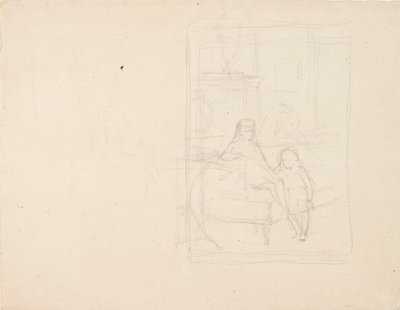 Esboço de Michael e Xenia, filhos do czar Alexandre III de Albert Edelfelt