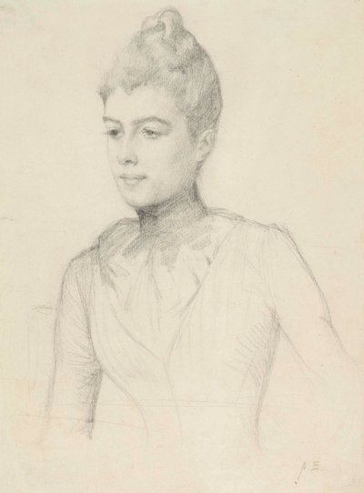 Esboço para o Retrato de Elisabeth Marti (nascida Grosjean); Busto de mulher de Albert Edelfelt