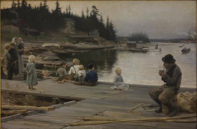 Noite de verão no estaleiro de reparos de Hammar de Albert Gustaf Aristides Edelfelt