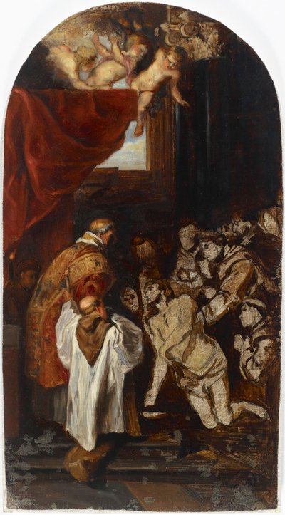 Die letzte heilige Kommunion des Heiligen Franziskus von Assisi, Kopie nach Rubens de Albert Edelfelt