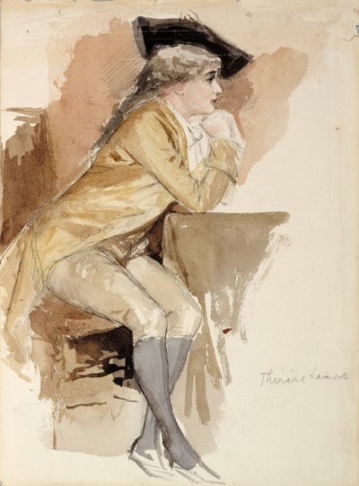 Thérèse Lainville vestida ao estilo do século XVIII de Albert Edelfelt