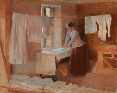 Mulher a passar a ferro, esboço para «As Lavadeiras» de Albert Edelfelt