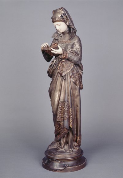 O Leitor (escultura em marfim e bronze) de Albert Ernest Carrier Belleuse