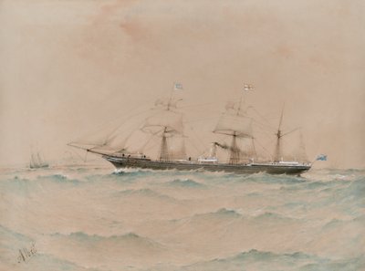 Navio de correio real africano, Lagos,  Comandante Dyson Weston de Albert Ernest Markes