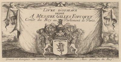 Página de rosto para "Livro de pássaros" de Albert Flamen